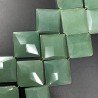 Avventurina Verde Naturale in Perline Forma Rombo Piatto Sfaccettato Foro Diagonale 43X38mm