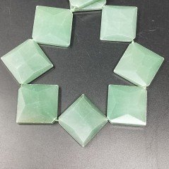 Avventurina Verde Naturale in Perline Forma Rombo Piatto Sfaccettato Foro Diagonale 43X38mm