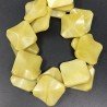 Giada Oliva Naturale in Perline Forma Rombo Piatto Liscio Lavorato Foro Diagonale 32mm