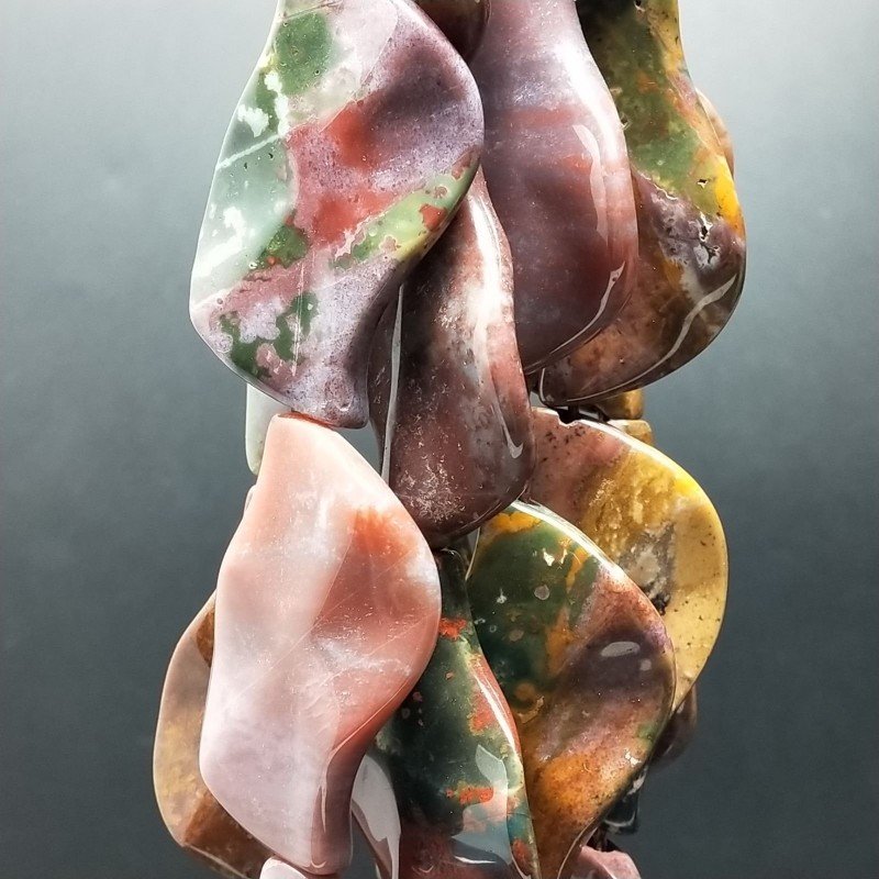 Agata indiana Perline Forma Foglia Liscio 26X40mm