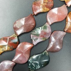 Agata indiana Perline Forma Foglia Liscio 26X40mm