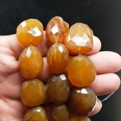 Calcedonio Giallo Marrone Sassi Sfaccettati A Mano