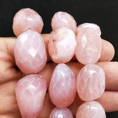 Calcedonio Rosa Sassi Sfaccettati A Mano