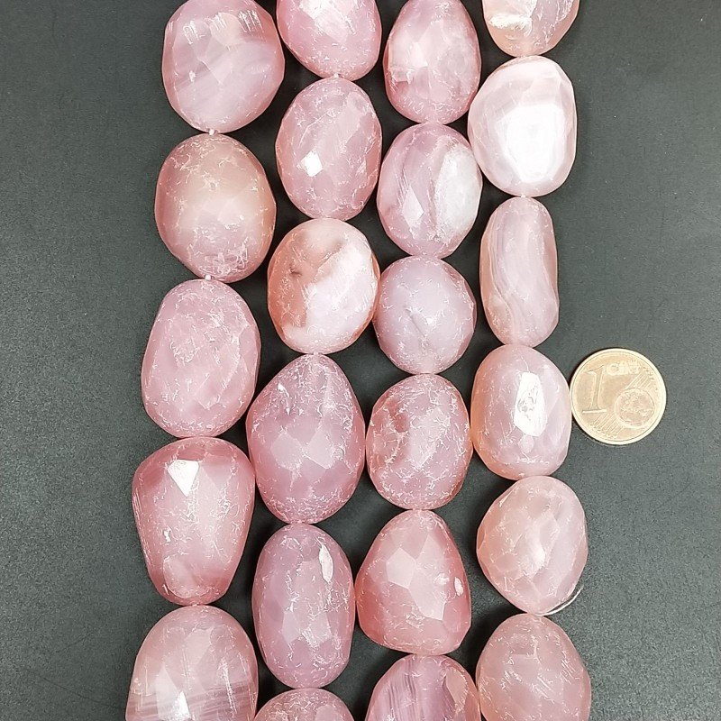 Calcedonio Rosa Sassi Sfaccettati A Mano