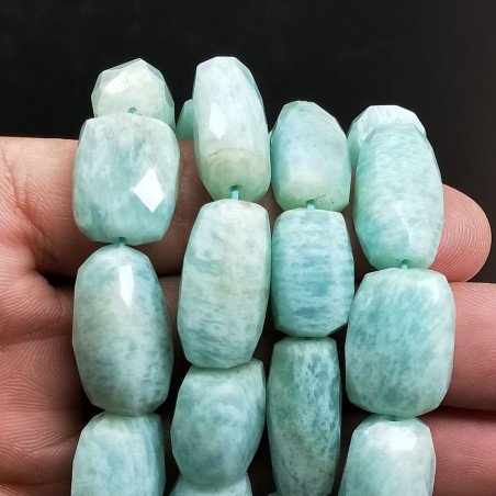 Amazzonite Brasiliana (A) Naturale Sassi Sfaccettati A Mano