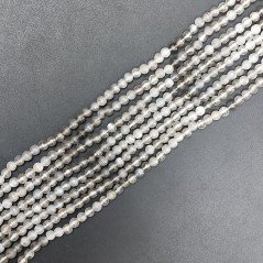 Pietra Di Luna (AA) Prima Scelta Grigio Micro Tondo Sfaccettato 04mm-05mm A Mano