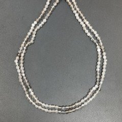 Pietra Di Luna (AA) Prima Scelta Grigio Micro Tondo Sfaccettato 04mm-05mm A Mano