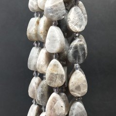 Labradorite Naturale in Perline Forma Goccia Piatto Liscio Satinato-Matte Foro Passante 09-12X14-18mm