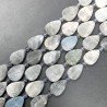 Labradorite Naturale in Perline Forma Goccia Piatto Liscio Satinato-Matte Foro Passante 09-12X14-18mm