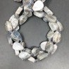 Labradorite Naturale in Perline Forma Goccia Piatto Liscio Satinato-Matte Foro Passante 09-12X14-18mm