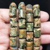 Diaspro Verde (Riolite) Perline Forma Barilotto Liscio 10x14mm