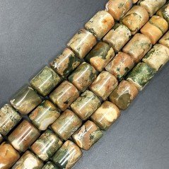 Diaspro Verde (Riolite) Perline Forma Barilotto Liscio 10x14mm