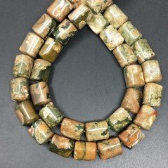 Diaspro Verde (Riolite) Perline Forma Barilotto Liscio 10x14mm