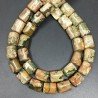 Diaspro Verde (Riolite) Perline Forma Barilotto Liscio 10x14mm