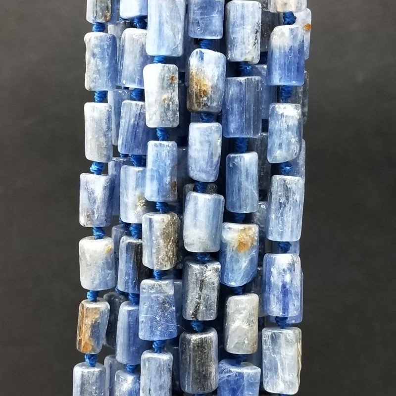 Cianite Perline Forma Cilindro Grezzo Liscio Irregolare 06-08X09X12mm