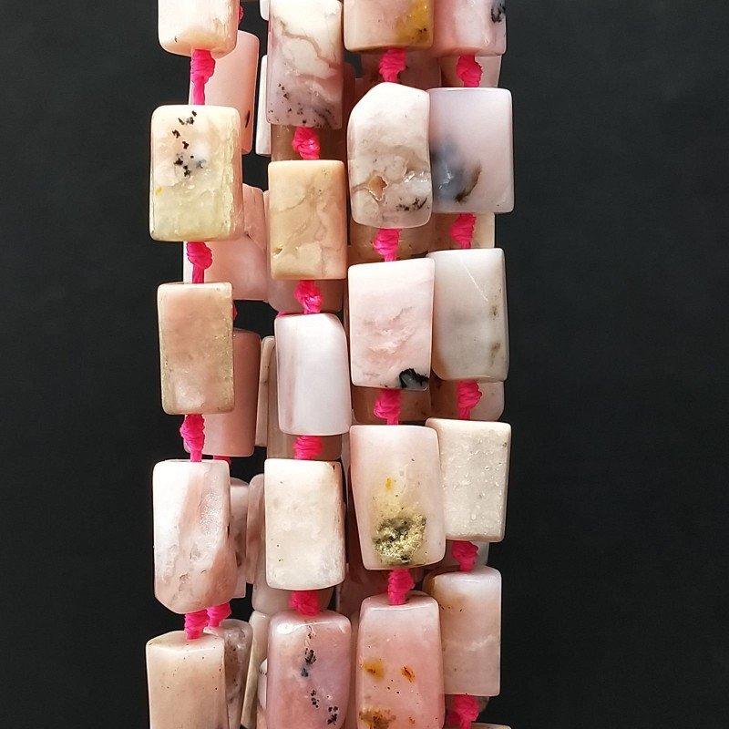 Opale Rosa Perline Forma Cilindro Grezzo Liscio Irregolare 06-08X09X12mm