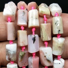 Opale Rosa Perline Forma Cilindro Grezzo Liscio Irregolare 06-08X09X12mm