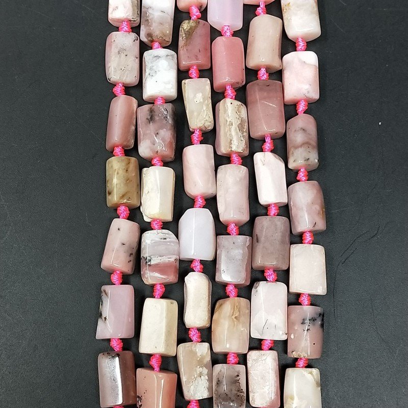 Opale Rosa Perline Forma Cilindro Grezzo Liscio Irregolare 06-08X09X12mm