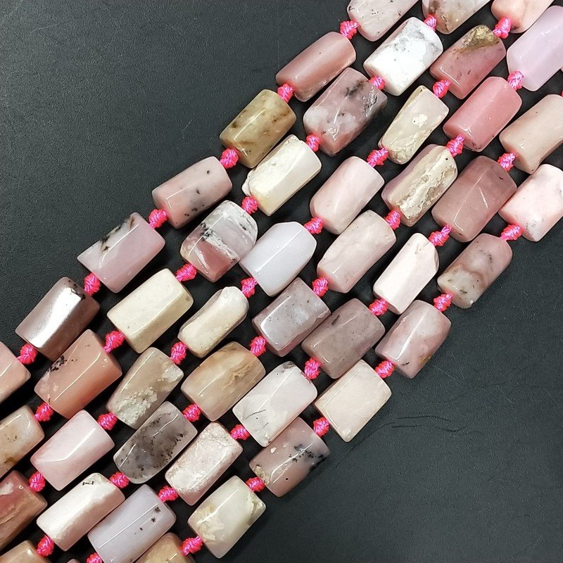 Opale Rosa Perline Forma Cilindro Grezzo Liscio Irregolare 06-08X09X12mm