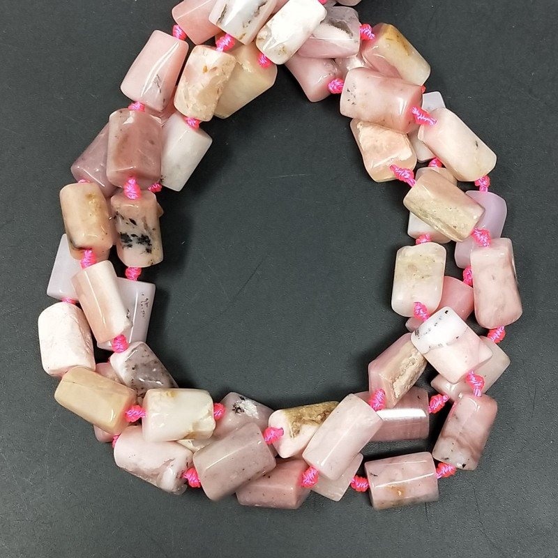 Opale Rosa Perline Forma Cilindro Grezzo Liscio Irregolare 06-08X09X12mm