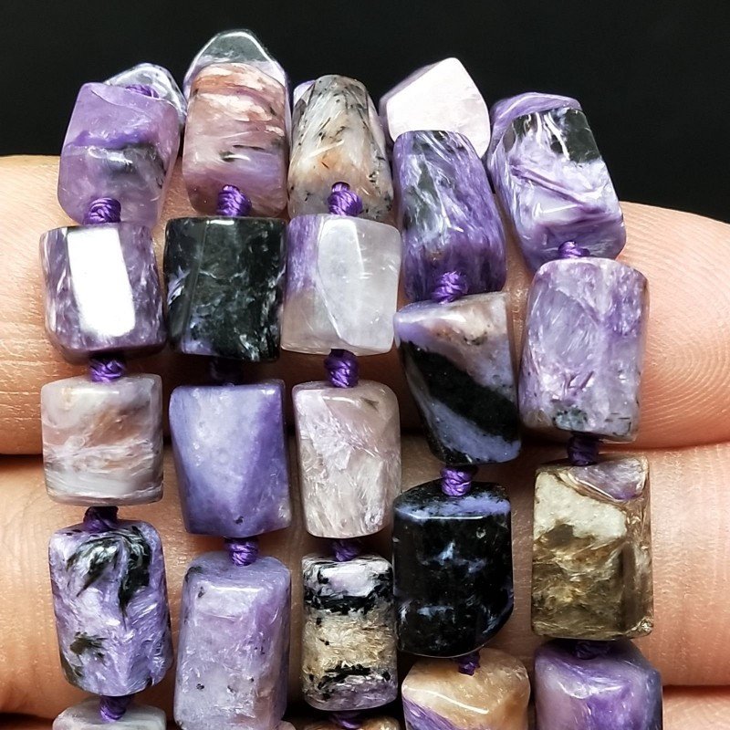 Sugilite Naturale in Perline Forma Cilindro Grezzo Liscio Irregolare 07X09X12mm