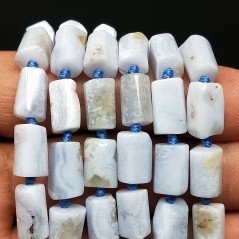 Calcedonio Grezzo Perline Forma Cilindro Grezzo Liscio Irregolare 06-08X09X12mm