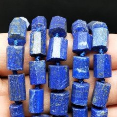 Lapis Lazuli Perline Forma Cilindro Grezzo Liscio Irregolare 06-08X09X12mm
