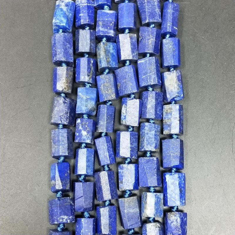 Lapis Lazuli Perline Forma Cilindro Grezzo Liscio Irregolare 06-08X09X12mm
