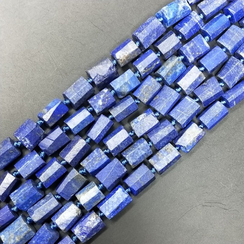 Lapis Lazuli Perline Forma Cilindro Grezzo Liscio Irregolare 06-08X09X12mm