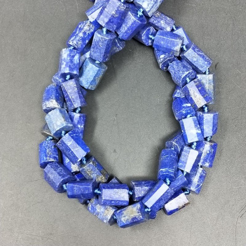 Lapis Lazuli Perline Forma Cilindro Grezzo Liscio Irregolare 06-08X09X12mm