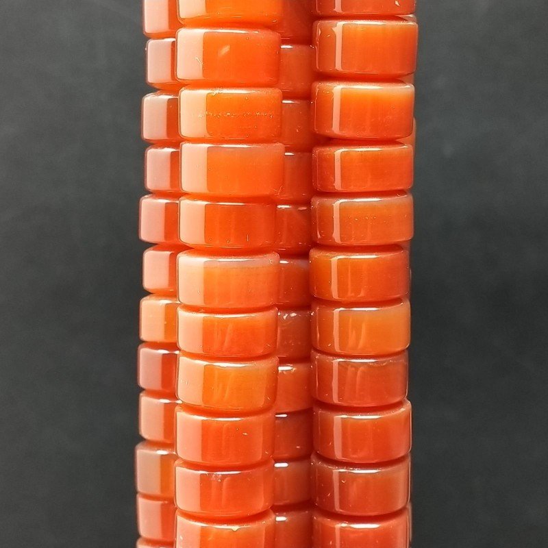 Corniola Rossa Perline Forma Cilindro Liscio 13X07mm