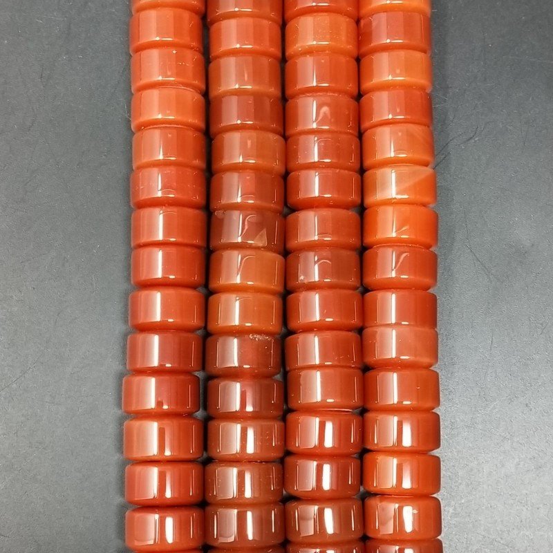 Corniola Rossa Perline Forma Cilindro Liscio 13X07mm