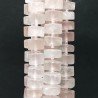 Quarzo Rosa Naturale in Perline Forma Rondelle Liscio Satinato Matte Foro Passante 12-14mm