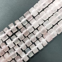 Quarzo Rosa Naturale in Perline Forma Rondelle Liscio Satinato Matte Foro Passante 12-14mm