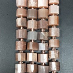 Pietra Di Luna Perline Forma Cilindro Sfaccettato Taglio Laser 12x10mm