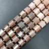 Pietra Di Luna Perline Forma Cilindro Sfaccettato Taglio Laser 12x10mm
