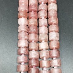 Quarzo Cherry Naturale in Perline Forma Rondelle Liscio Satinato Matte Foro Passante 10mm