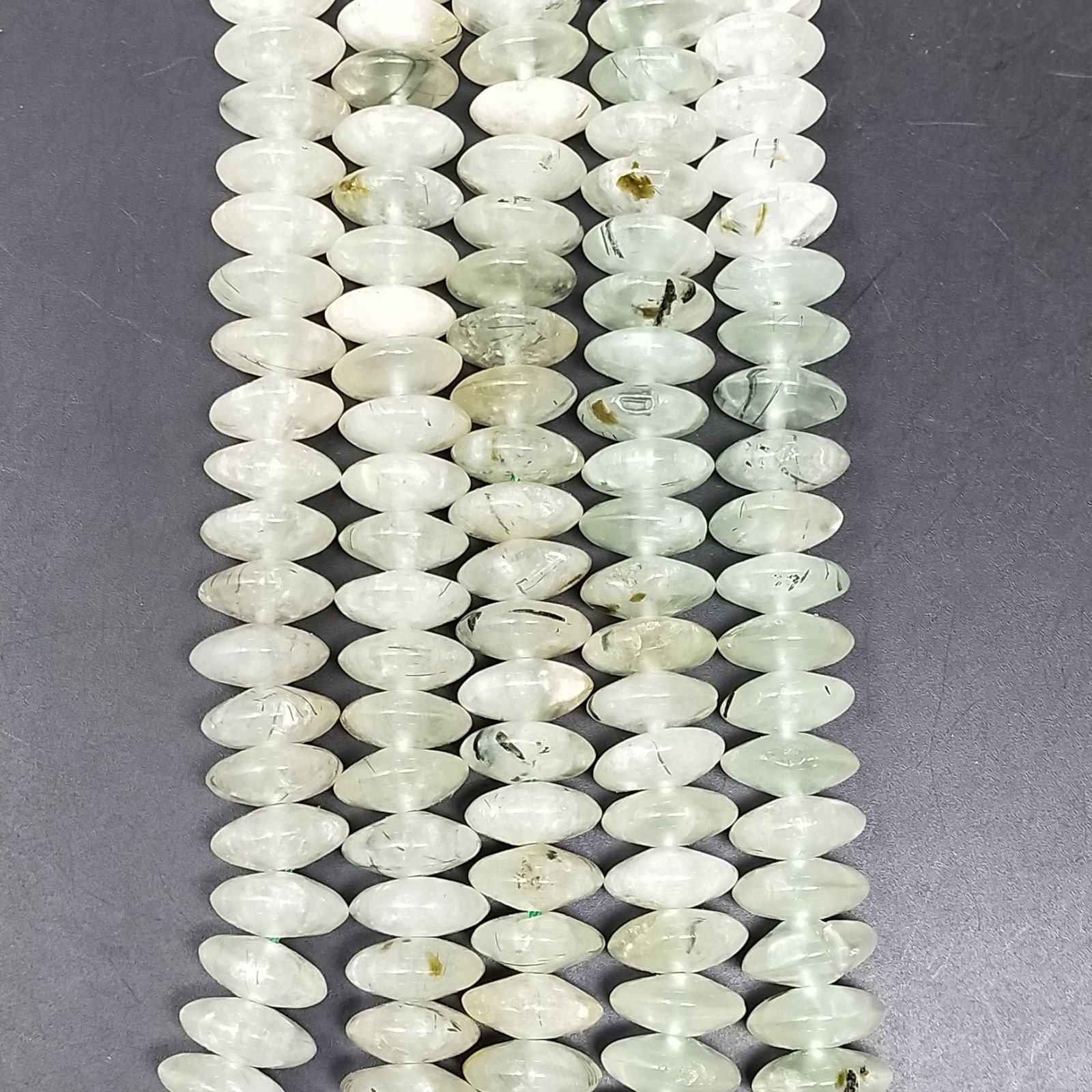 Prenite Naturale in Perline Forma Rondelle Dischio Liscio Foro Passante 12mm