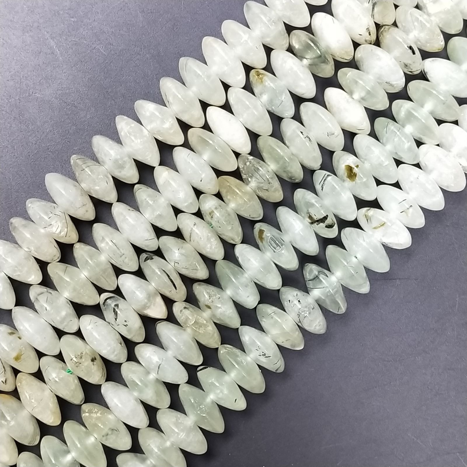 Prenite Naturale in Perline Forma Rondelle Dischio Liscio Foro Passante 12mm