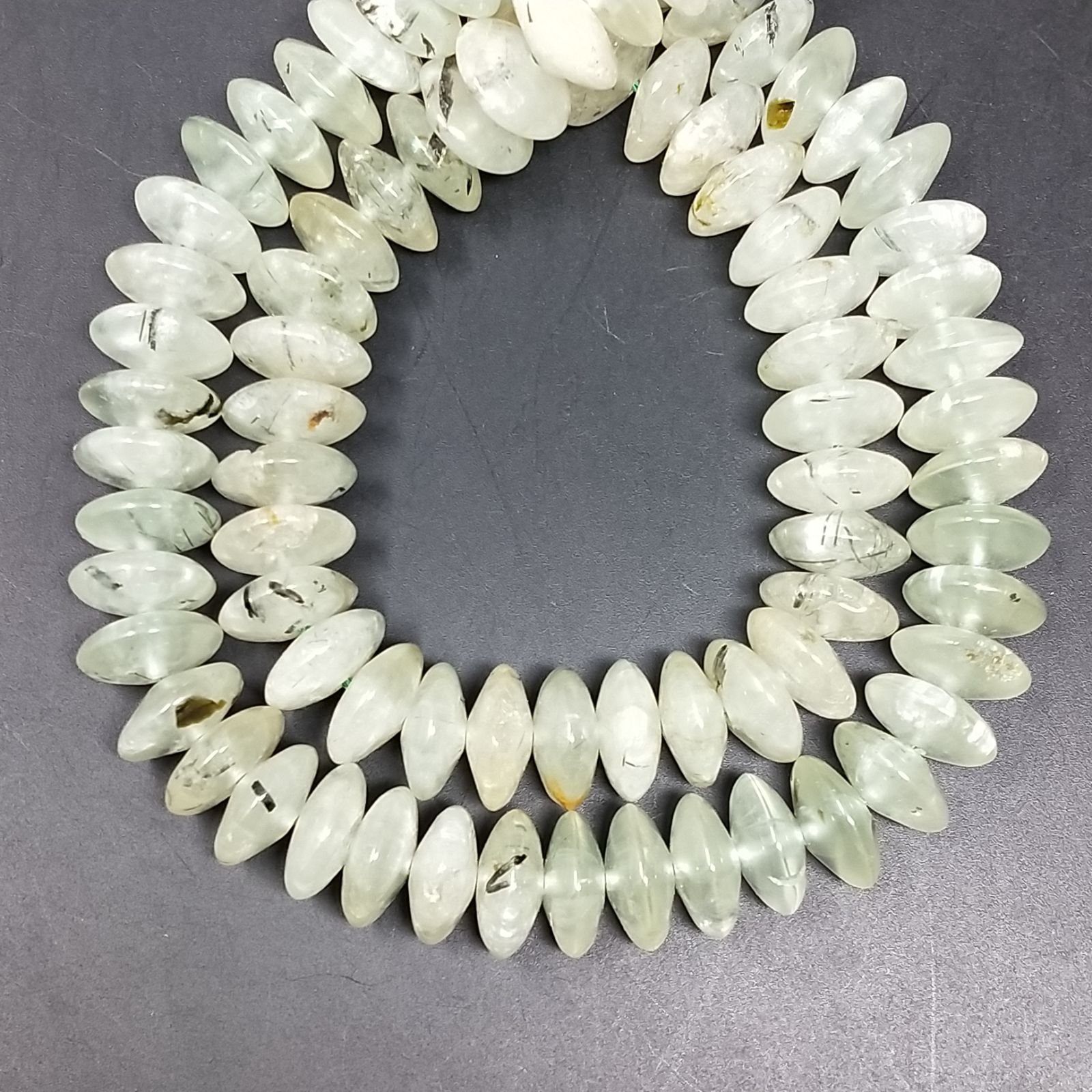 Prenite Naturale in Perline Forma Rondelle Dischio Liscio Foro Passante 12mm