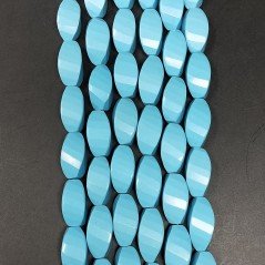 Pasta di Turchese in Perline Forma Twist Sfaccettato Foro Passante 08X16mm