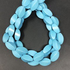 Pasta di Turchese in Perline Forma Twist Sfaccettato Foro Passante 08X16mm