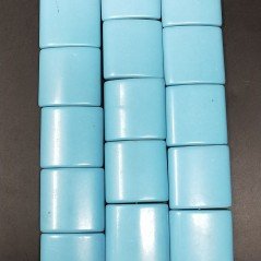 Pasta di Turchese in Perline Forma Quadrato Piatto Liscio Foro Passante 25mm