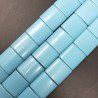 Pasta di Turchese in Perline Forma Quadrato Piatto Liscio Foro Passante 25mm
