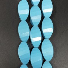 Pasta di Turchese in Perline Forma Twist Sfaccettato Foro Passante 15X30mm