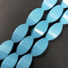 Pasta di Turchese in Perline Forma Twist Sfaccettato Foro Passante 15X30mm