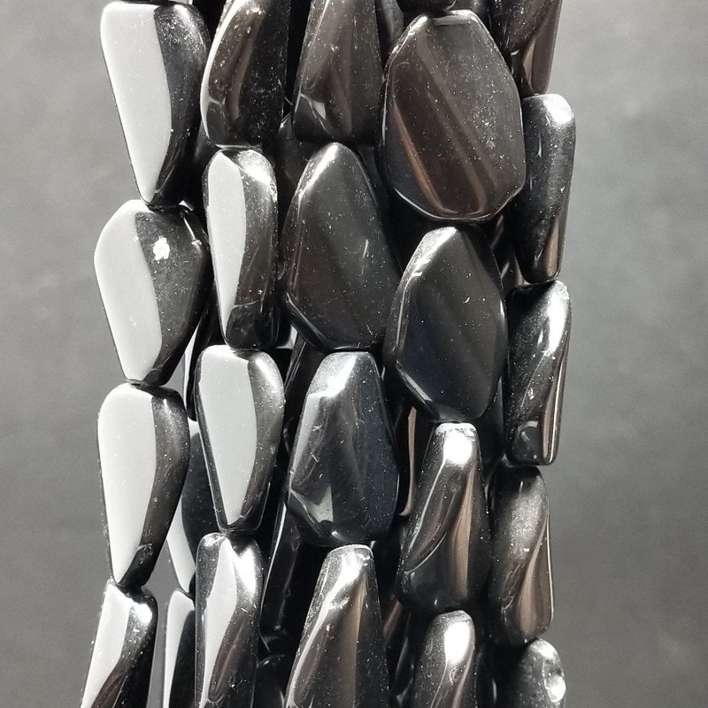 Agata Nera Perline Forma Elicoide Sassi Liscio 14X18mm