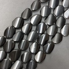 Agata Nera Perline Forma Elicoidale Sassi Liscio 14X18mm