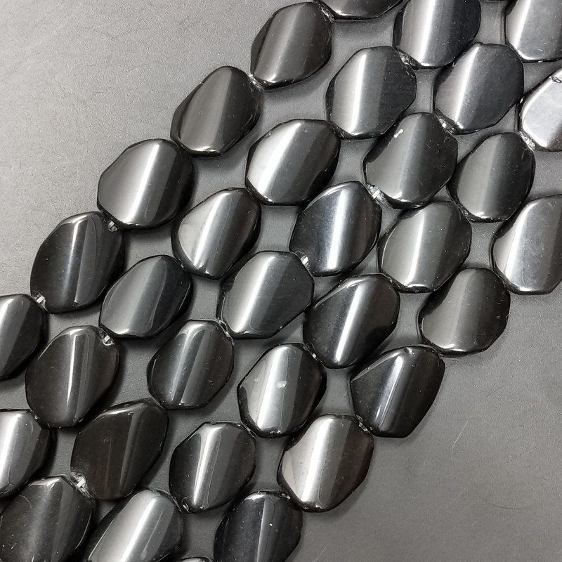 Agata Nera Perline Forma Elicoide Sassi Liscio 14X18mm