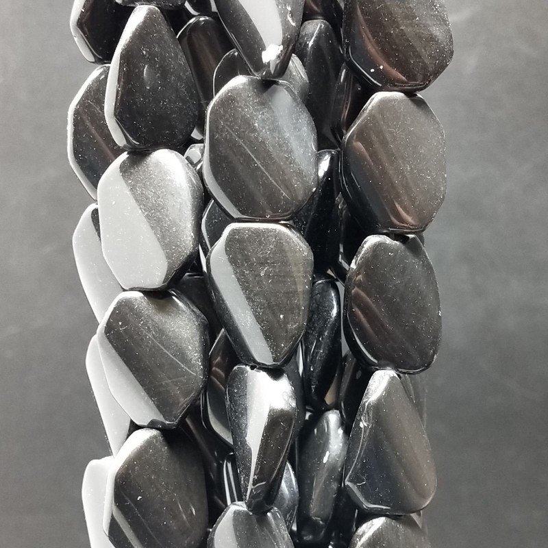 Agata Nera Perline Forma Elicoide Sassi Liscio 15X20mm